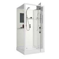 Душевая кабина Niagara Standart ST80/15Q/BK (80х80х200) квадрат,поддон 15см,распашная,проф.белый,без крыши,3 места