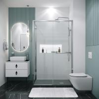 Душевое ограждение Grossman Style 100.K33.05.100.10.00-200.K33.05.80.10.00 (100х80х195) раздвижная,хром,стекло прозрачное,2 места