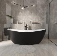 Ванна отдельностоящая Grossman Galaxy GR-1402MB (180х85х65) цвет черный/белый матовый,1 место
