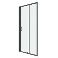Дверь в нишу Niagara Eco NG-651-9AB (90х190) черный,стекло прозрачное,1 место