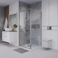 Боковая стенка Niagara Nova NG-CH80-34 (80х195) хром,стекло шиншилла,1 место