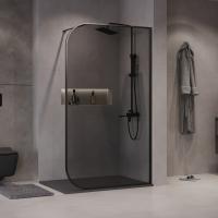 Душевая перегородка Niagara Nova NG-689-90TBLACK (90х200) черный матовый,стекло тонированное,1 место