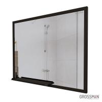 Зеркало Grossman ЛОФТ-90 см с полкой черное