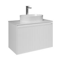 Столешница "КРИСТАЛЛ-80 см" белая глянц. (искусственный камень)