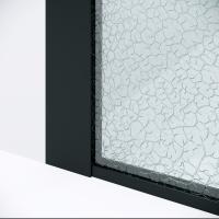 Душевая перегородка Niagara Nova NG-781-10BLACK (100х200) черный матовый,стекло эффект битого стекла,1 место