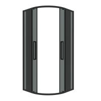 Душевое ограждение Grossman Cosmo 301.K33.02.8080.21.10 (80х80х195) четверть круга,раздвижная,черный матовый,стекло тонированное, 1 место