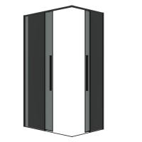 Душевое ограждение Grossman Galaxy 1/2.K33.01.80.21.10-1/2.K33.01.70.21.10 (80х70х195) раздвижная,черный матовый,стекло тонированное,2 места