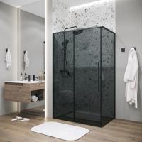 Душевое ограждение Grossman Galaxy 100.K33.01.140.21.10-200.K33.01.80.21.10 (140х80х195) Раздвижная,черный матовый,стекло тонированное,2 места