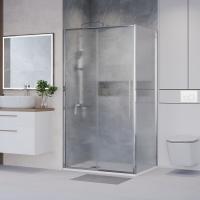 Душевое ограждение Niagara Nova NG-65-14CH-CH80-34 (140х80х195) прямоугольник,хром,дверь раздвижная,стекло шиншилла,2 места