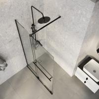 Душевая перегородка Niagara Nova NG-671-10BLACK (100х200) черный матовый,раздвижная,стекло прозрачное,1 место
