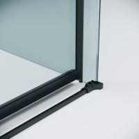 Душевое ограждение Grossman Classic 100.K33.04.150.21.00-200.K33.04.100.21.00 (150х100х195) раздвижная,черный матовый,стекло прозрачное,2 места