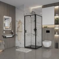 Душевое ограждение Niagara Nova NG-83-9AB-A90B (90х90х195) квадрат,черный,дверь распашная,стекло прозрачное,2 места