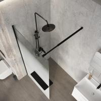 Душевая перегородка Niagara Nova NG-582-10BLACK (100х200) черный матовый,стекло белый градиент,1 место