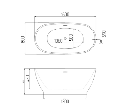 Ванна отдельностоящая Grossman Classic GR-2602 (160x80x59),1 место