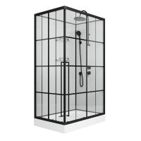 Душевая кабина Niagara Standart ST120/80/15QR/KL/BKT (120х80х225) поддон низкий(15см),черный,стекло прозрачное,3 места
