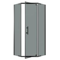 Душевое ограждение Niagara Eco NG-1010-14DT (100х100х190) трапеция,распашное,черный,стекло тонированное,1 место