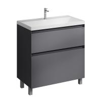 Тумба напольная "МЕРКАДО-80 см" с 2-я ящ. графит матовая (ум. Classica-80)