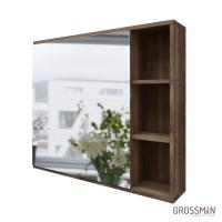 Шкаф-зеркало Grossman ФОРТА-80 см темный дуб галифакс