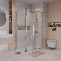 Боковая стенка Niagara Nova NG-A80-34 (80х195) хром,стекло прозрачное,1 место