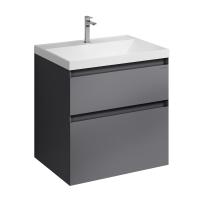 Тумба подвесная "МЕРКАДО-60 см" с 2-я ящ. графит матовая (ум. Classica-60)