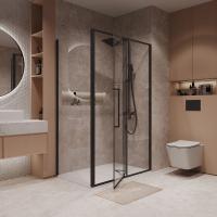 Боковая стенка Niagara Nova NG-A100B-34 (100х195) черный матовый,стекло прозрачное,1 место