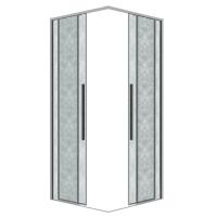 Душевое ограждение Grossman Galaxy 300.K33.01.9090.10.02 (90х90х195) квадрат,раздвижная,хром,стекло шиншилла, 1 место