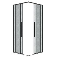 Душевое ограждение Grossman Galaxy 300.K33.01.9090.21.02 (90х90х195) квадрат,раздвижная,черный матовый,стекло шиншилла, 1 место