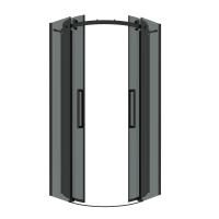 Душевое ограждение Grossman Classic 301.K33.04.1010.21.10 (100х100х195) четверть круга,раздвижная,черный матовый,стекло тонированное,1 место