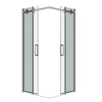 Душевое ограждение Grossman Classic 300.K33.04.8080.10.00 (80х80х195) квадрат,раздвижная,хром,стекло прозрачное, 2 места