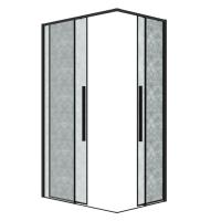 Душевое ограждение Grossman Galaxy 1/2.K33.01.80.21.02-1/2.K33.01.11L.21.02 (80х110х195) раздвижная,черный матовый,стекло шиншилла,2 места