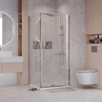 Душевое ограждение Niagara Nova NG-66-9A-A100-34 (90х100х195) прямоугольник,хром,дверь распашная,стекло прозрачное,2 места