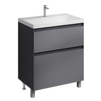 Тумба напольная "МЕРКАДО-70 см" с 2-я ящ. графит матовая (ум. Classica-70)