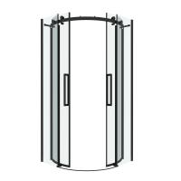 Душевое ограждение Grossman Classic 301.K33.04.9090.21.00 (90х90х195) четверть круга,раздвижная,черный матовый,стекло прозрачное, 1 место