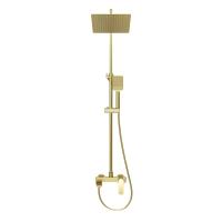 Душевая стойка Grossman Cosmo 500.K35.02.320 с верхним душем,ручной лейкой и смесителем,золото сатиновый,1 место
