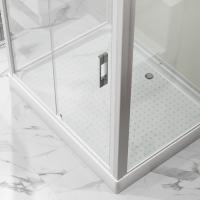 Душевая кабина Niagara Standart ST100/80/15Q/BK (100х80х200) прямоугольник,поддон 15см,распашная,проф.белый,без крыши,3 места