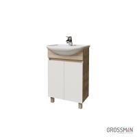 Тумба напольная Grossman ПОЛО-55 см дуб сонома/белая