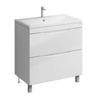 Тумба напольная "ВИСТА-80 см" с 2-я ящ. белый глянец (ум. Alice-80)