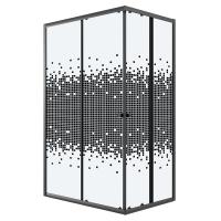 Душевое ограждение Niagara Eco NG-1012-14QBLACK (120х80х190) прямоугольник,раздвижное,черный,стекло мозаика,1 место