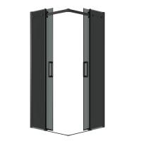 Душевое ограждение Grossman Classic 300.K33.04.8080.21.10 (80х80х195) квадрат,раздвижная,черный матовый,стекло тонированное, 2 места