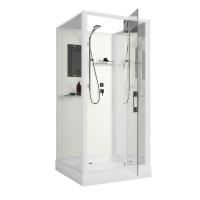 Душевая кабина Niagara Standart ST100/15Q/BK (100х100х200) квадрат,поддон 15см,распашная,проф.белый,без крыши,3 места