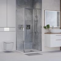 Душевое ограждение Niagara Nova NG-64-10A-A100-34 (100х100х195) квадрат,хром,дверь раздвижная,стекло прозрачное,2 места