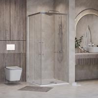 Душевое ограждение Niagara Nova NG-6630-34 (100х100х195) квадрат,хром,двери раздвижные,стекло прозрачное,1 место