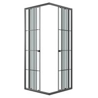 Душевое ограждение Niagara Eco NG-1009-14QKL (90х90х190) квадрат,раздвижное,черный,стекло клетка,1 место
