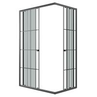 Душевое ограждение Niagara Eco NG-1018-14QKL (100х80х190) прямоугольник,раздвижное,черный,стекло клетка,1 место