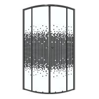 Душевое ограждение Niagara Eco NG-1003-14BLACK (80х80х190) четверть круга,раздвижное,черный,стекло мозаика,1 место