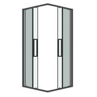 Душевое ограждение Grossman Cosmo 300.K33.02.8080.42.00 (80х80х195) квадрат,раздвижная,графит сатин,стекло прозрачное, 1 место