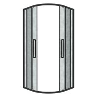 Душевое ограждение Grossman Cosmo 301.K33.02.9090.21.02 (90х90х195) четверть круга,раздвижная,черный матовый,стекло шиншилла, 1 место
