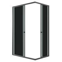 Душевое ограждение Niagara Eco NG-1012-14QT (120х80х190) прямоугольник,раздвижное,черный,стекло тонированное,1 место