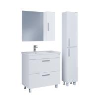 Тумба напольная "НЕО-80 см" с 2-я ящ. в краске, белая (ум.Фостер-80)