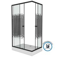 Душевой уголок Niagara Eco NG-012-14Q BLACK(120х80х195) низкий поддон(13см),черный,стекло мозаика,2 места